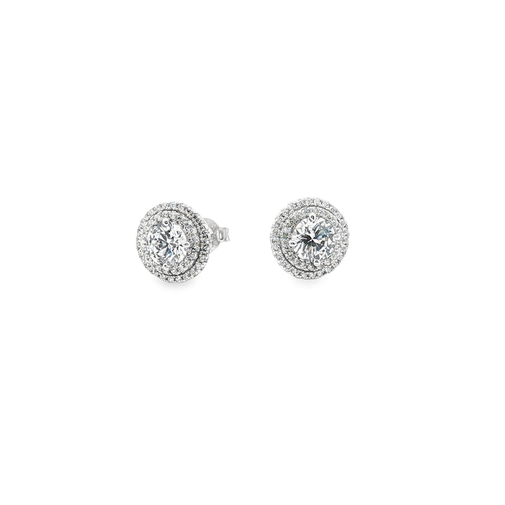 Green Double Halo Studs