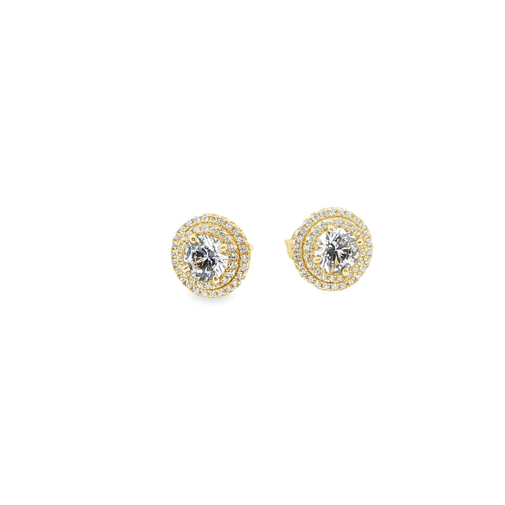 Green Double Halo Studs