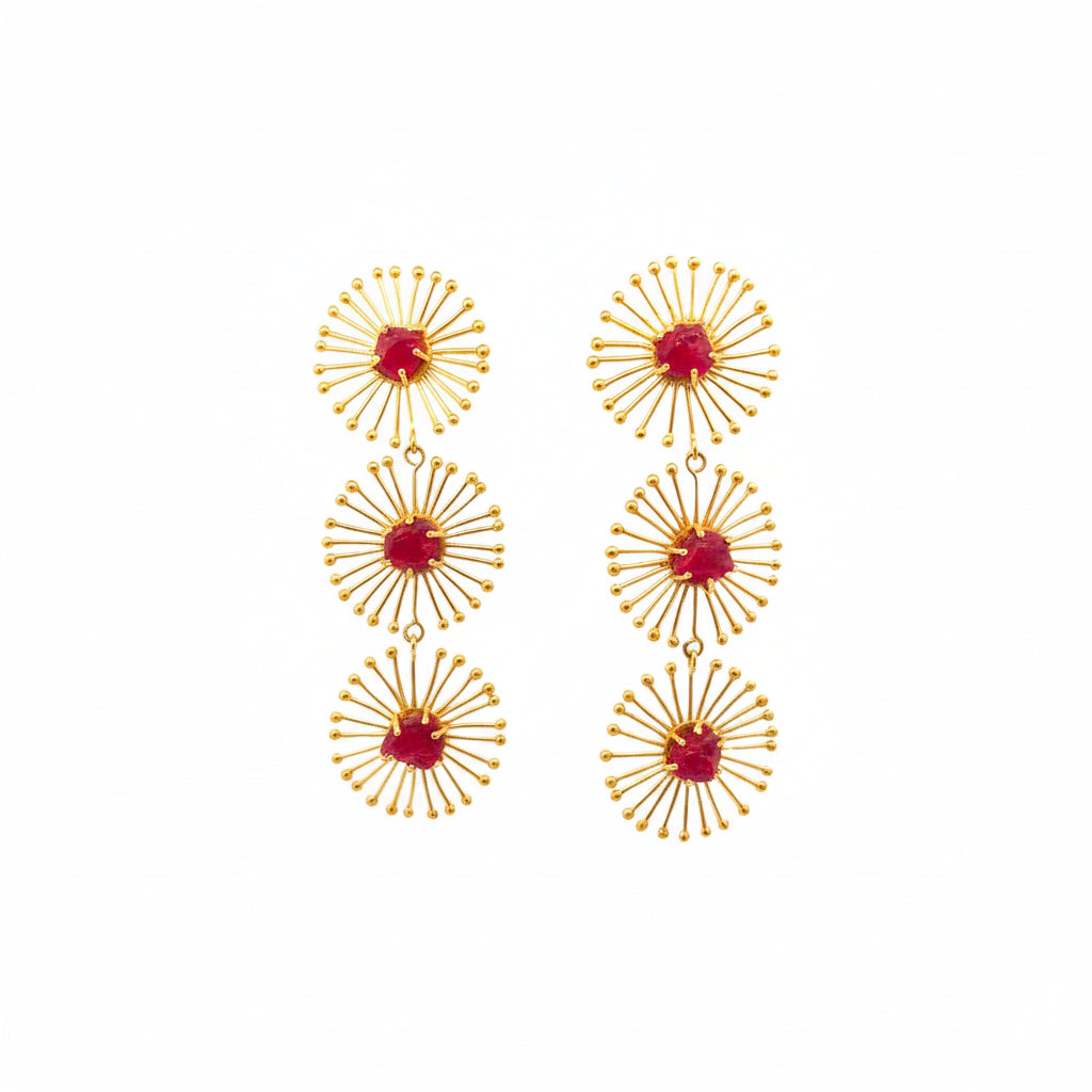 Triple Dandelion Earrings