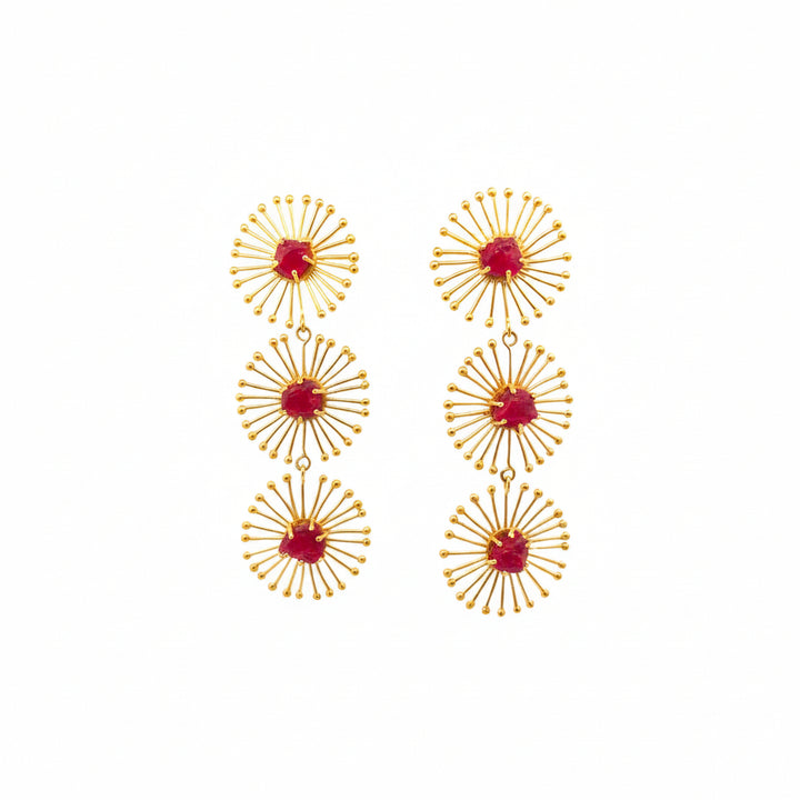 Triple Dandelion Earrings