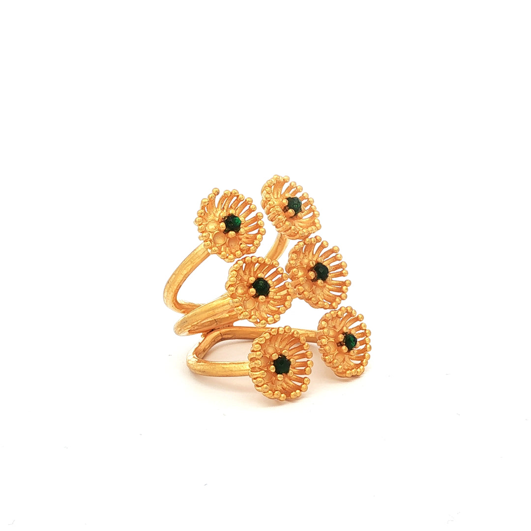 Six Stone Coral Ring