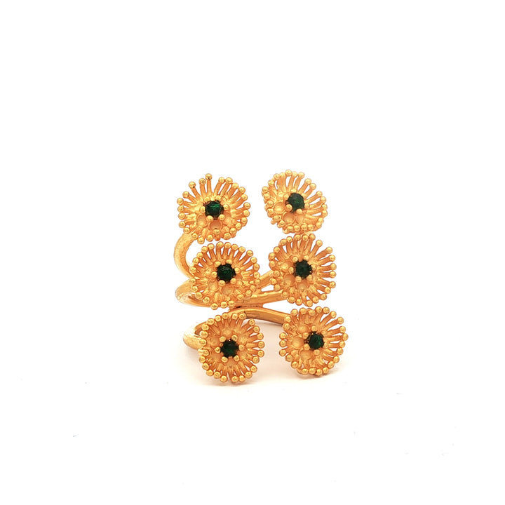 Six Stone Coral Ring