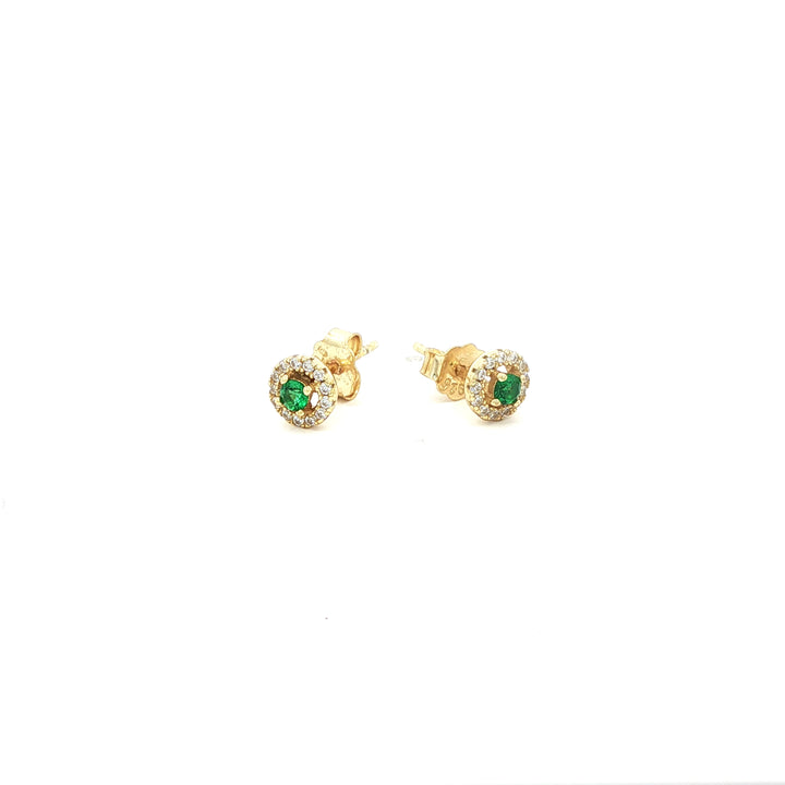 Mini Halo Studs Green