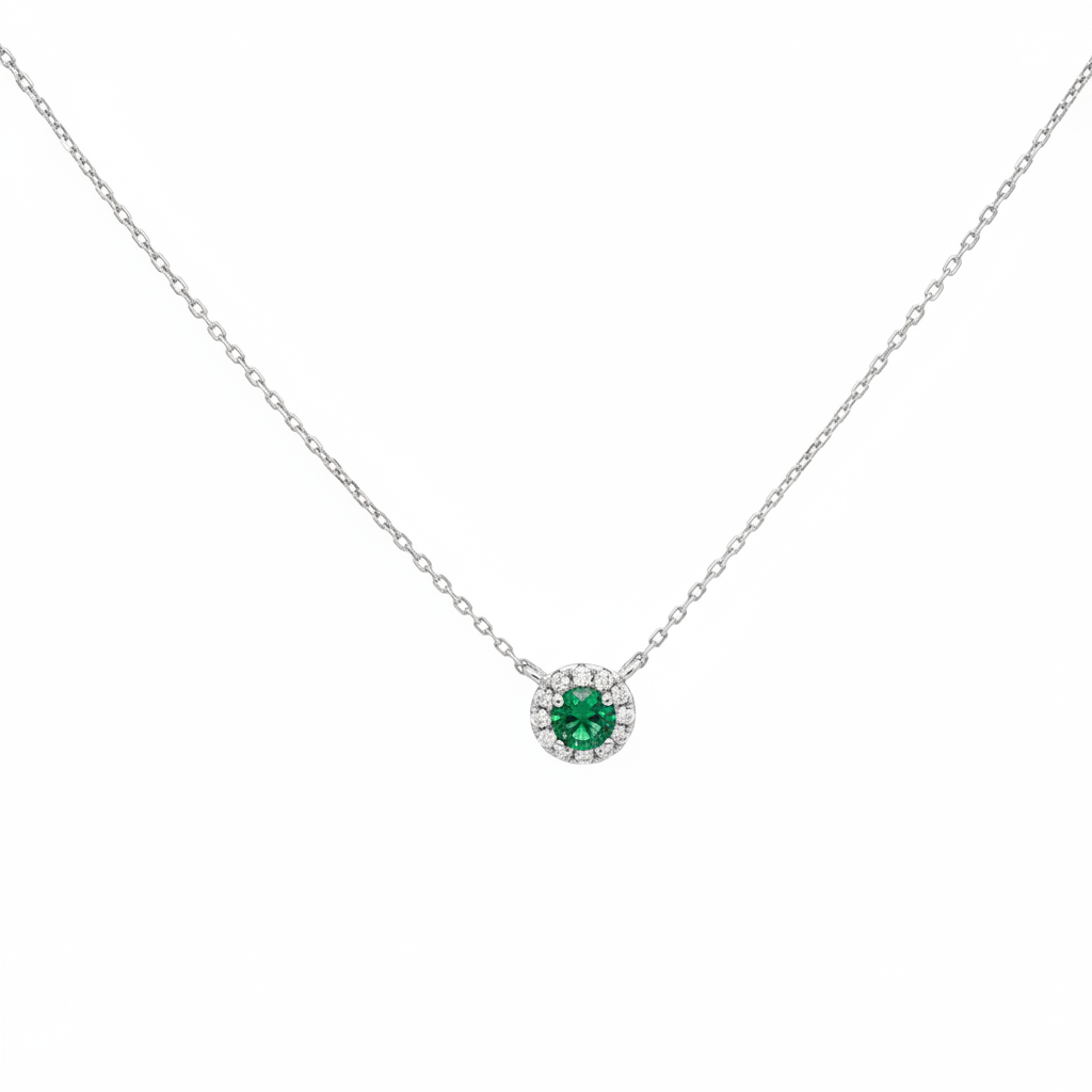 Halo Necklace Green