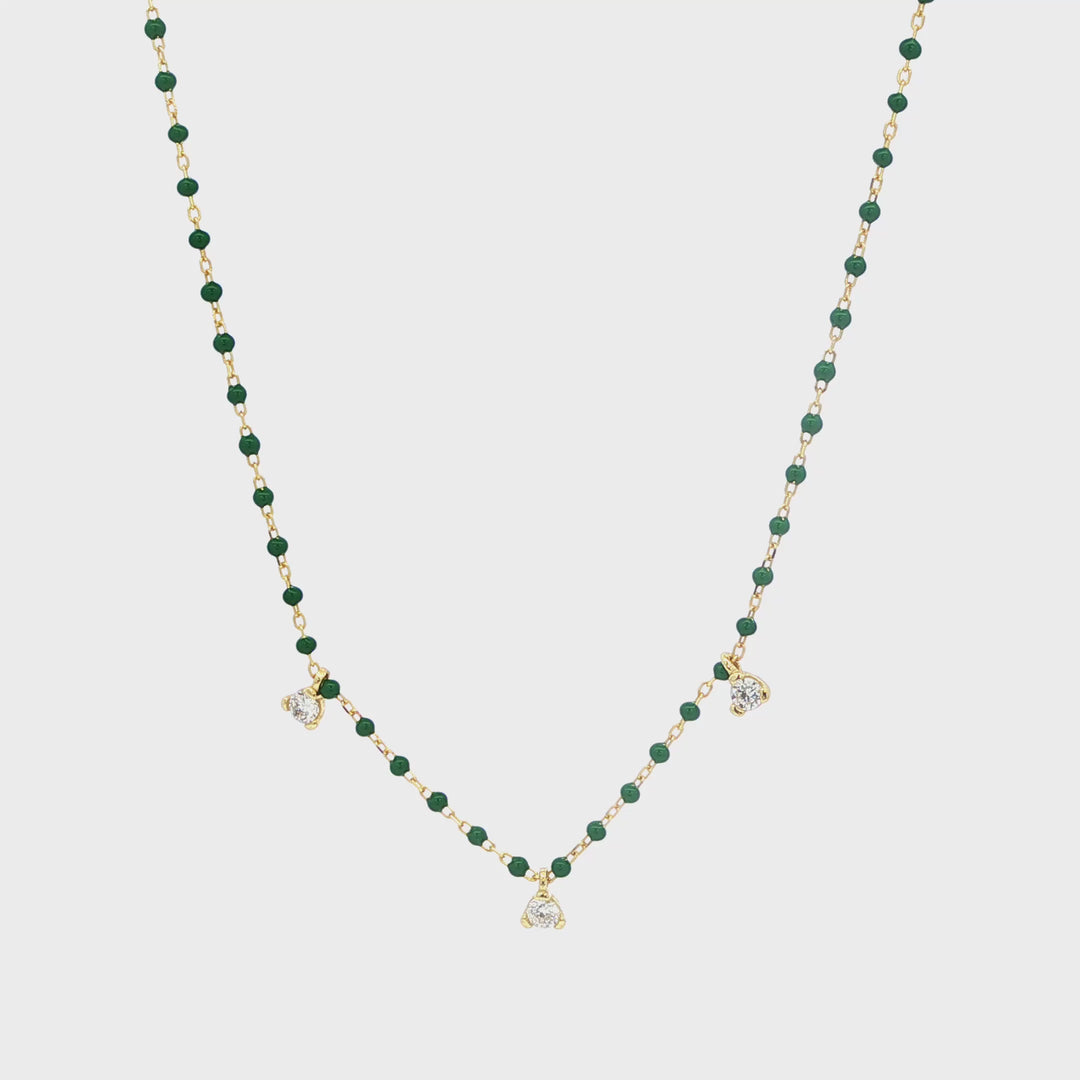 Trio Shinny Green Necklace