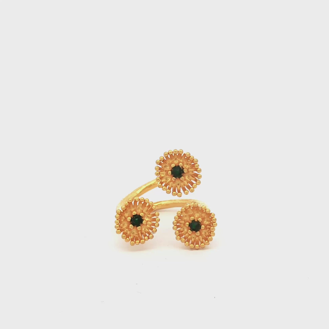 Triple Coral Ring