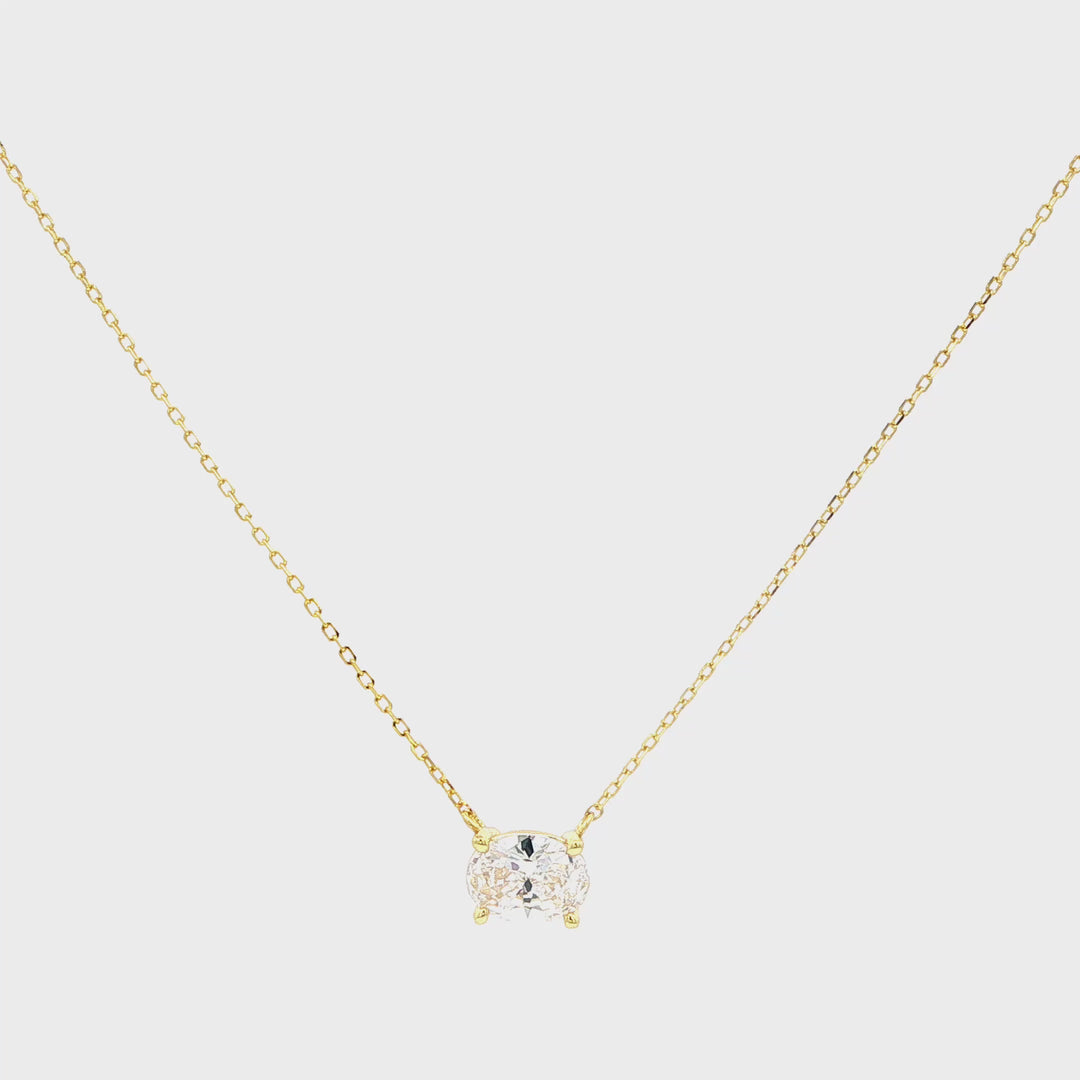 Oval Solitario Necklace