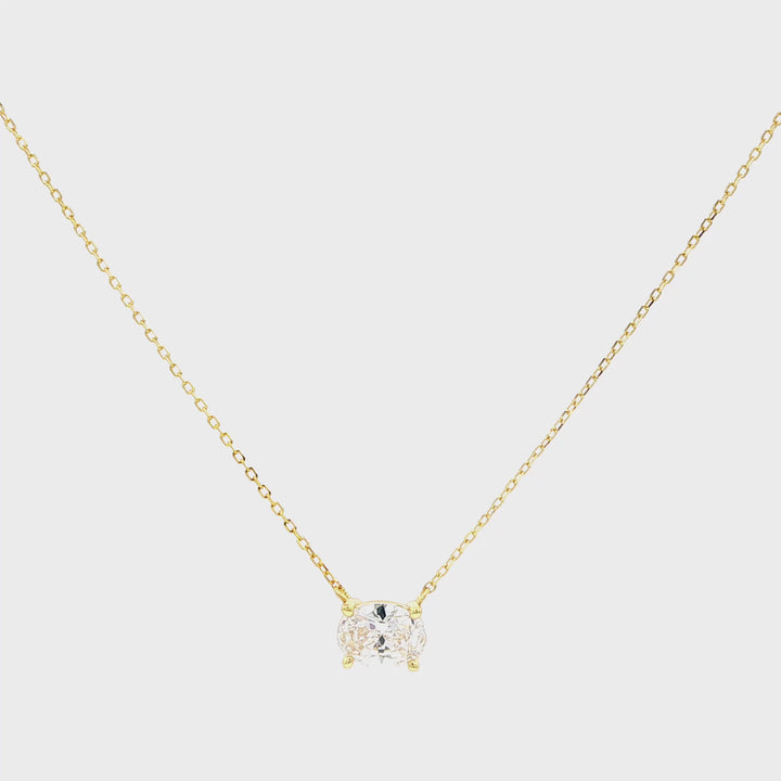 Oval Solitario Necklace