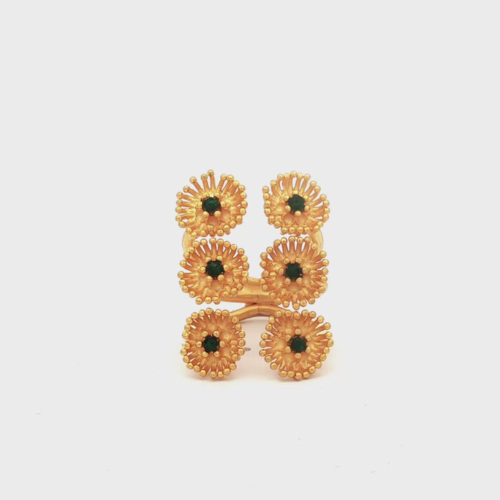 Six Stone Coral Ring
