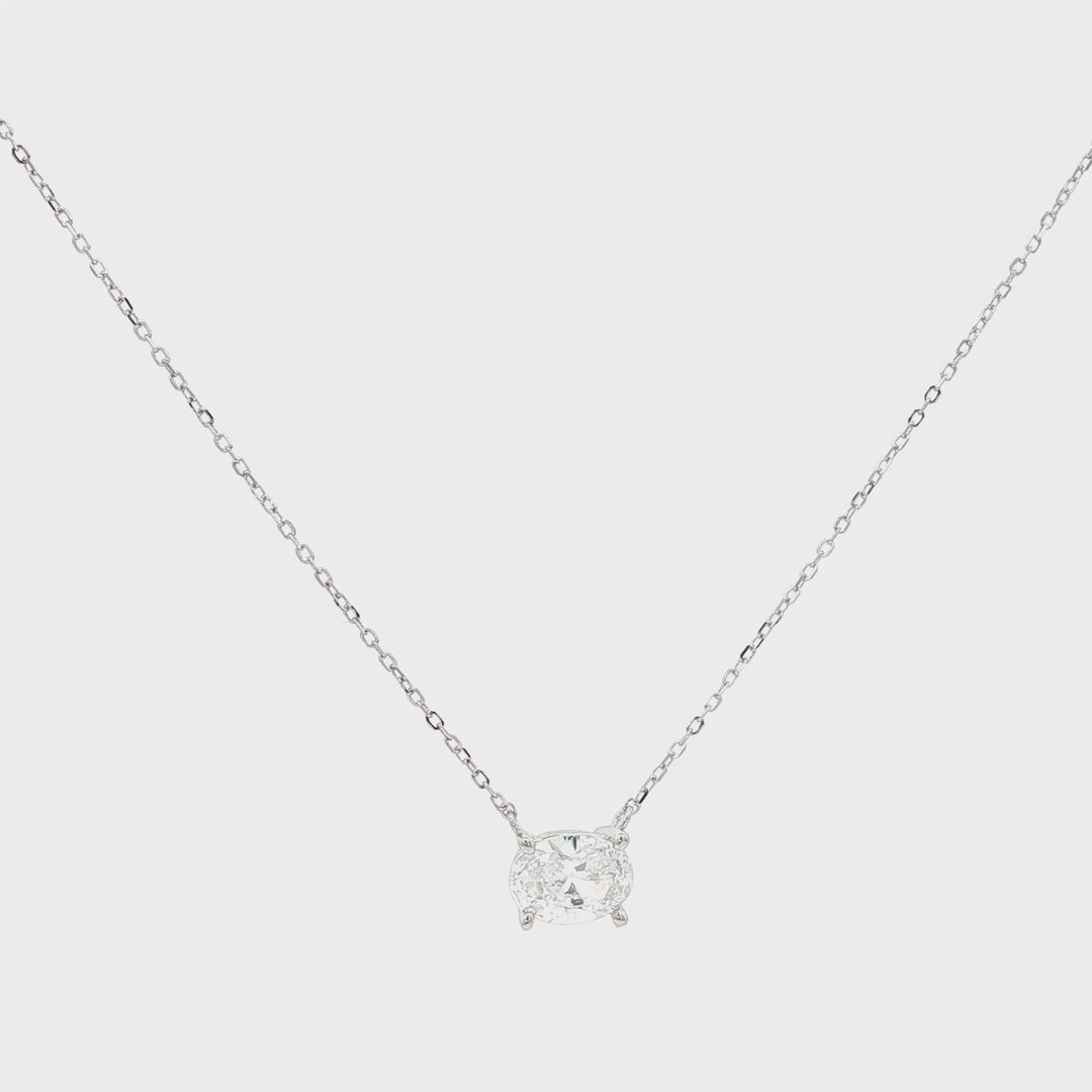Oval Solitario Necklace