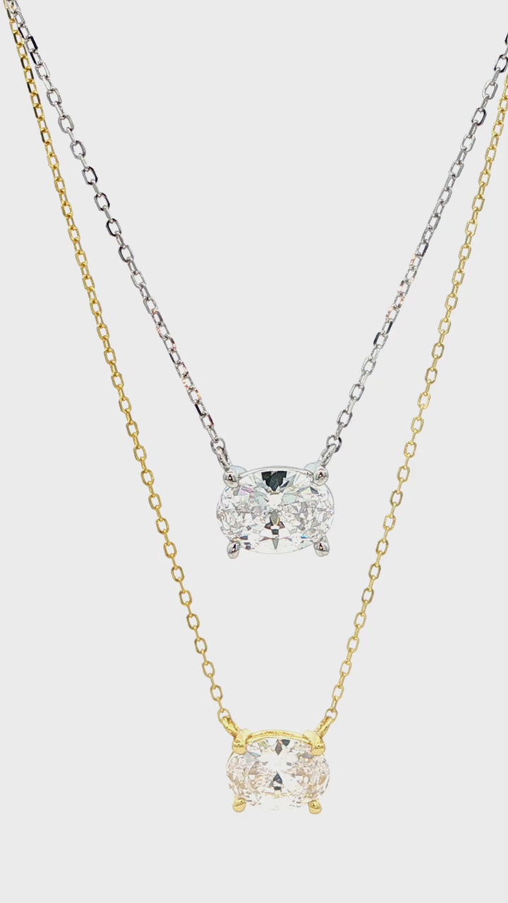 Oval Solitario Necklace