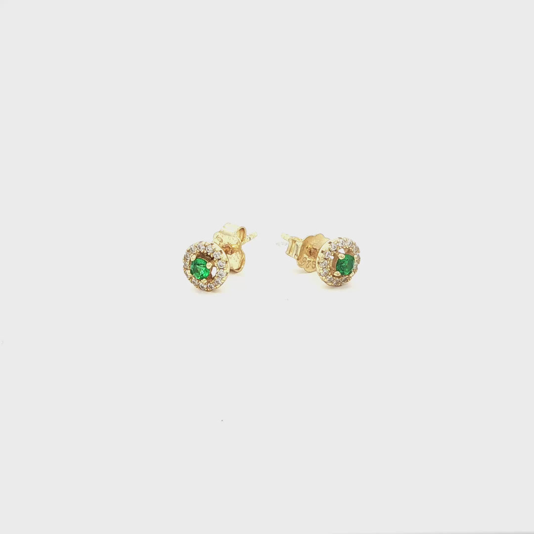 Mini Halo Studs Green